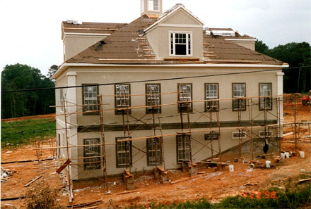 house with scaffolding